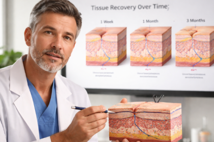 Haeckel Cabral Moraes explica a recuperação tecidual em cirurgia plástica ao longo do tempo.